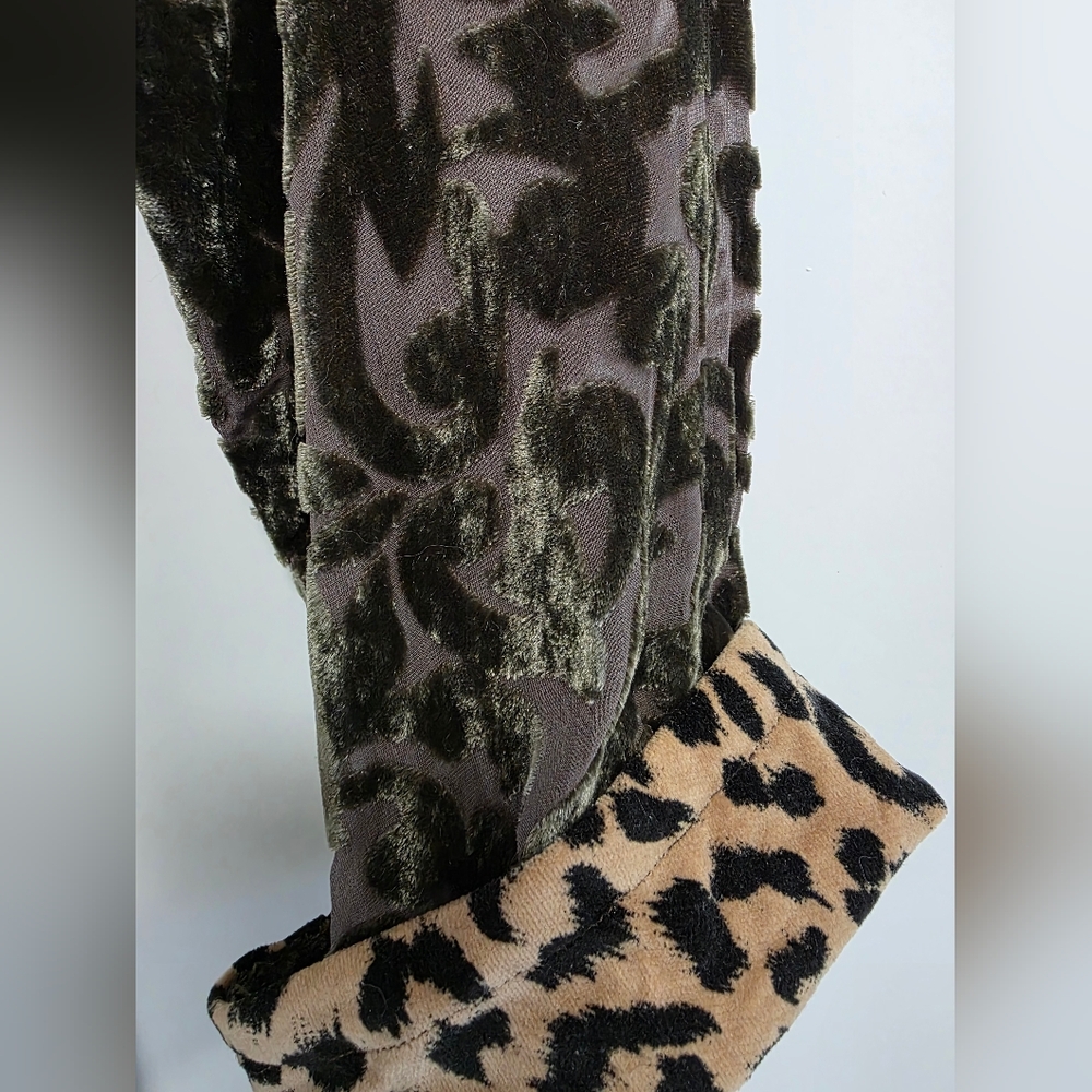 Vintage Original J. Wilde Design Burnout Velvet Leopard Print Robe Duster - Picture 7 of 9